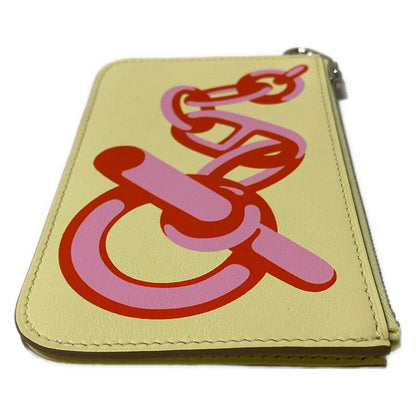 Hermes Card Case Zip Azap Chaine D'ancre Jaune Poussin Capucines Pink Silver — view 8