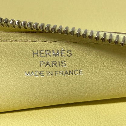 Hermes Card Case Zip Azap Chaine D'ancre Jaune Poussin Capucines Pink Silver — view 4