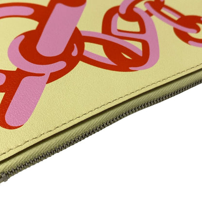 Hermes Card Case Zip Azap Chaine D'ancre Jaune Poussin Capucines Pink Silver — view 6