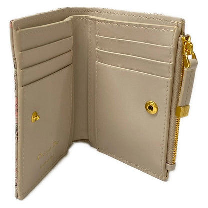Dior Bifold Wallet Lucky Dio Lucaro Dahlia Pink Beige Multi — view 3