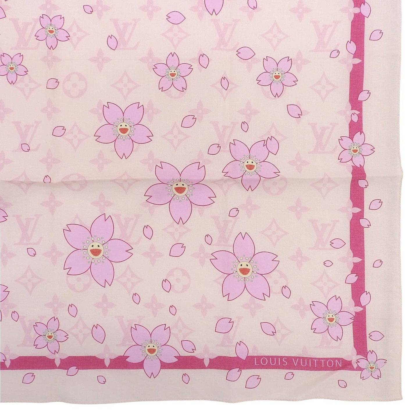 Louis Vuitton Murakami Takashi Cotton 100% Monogram Cherry Blossom Scarf — view 5