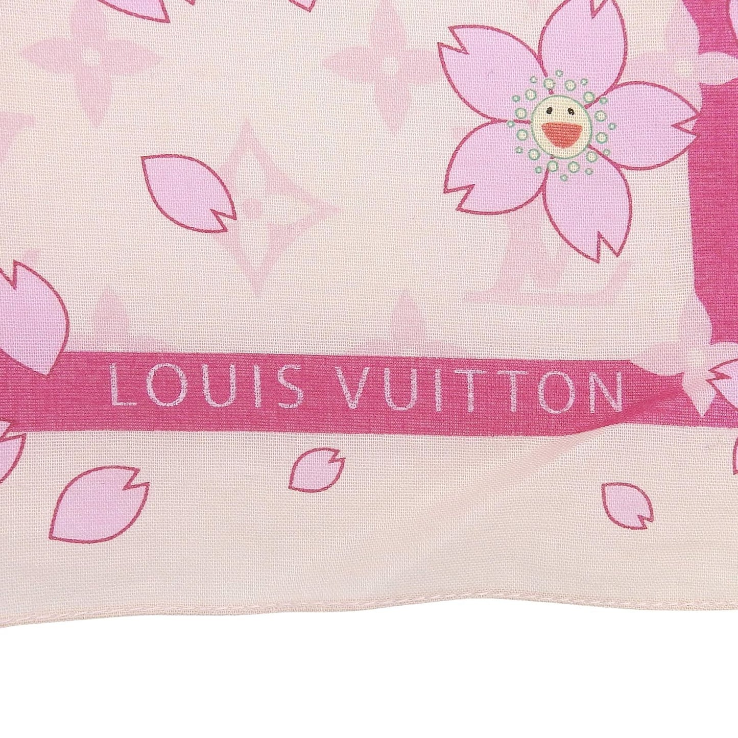Louis Vuitton Murakami Takashi Cotton 100% Monogram Cherry Blossom Scarf — view 6