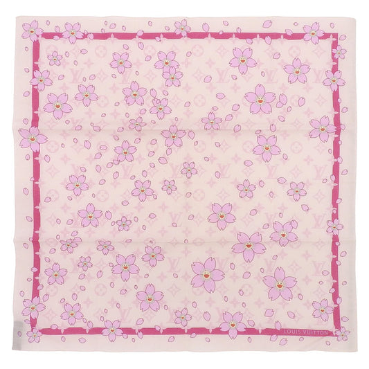 Louis Vuitton Murakami Takashi Cotton 100% Monogram Cherry Blossom Scarf