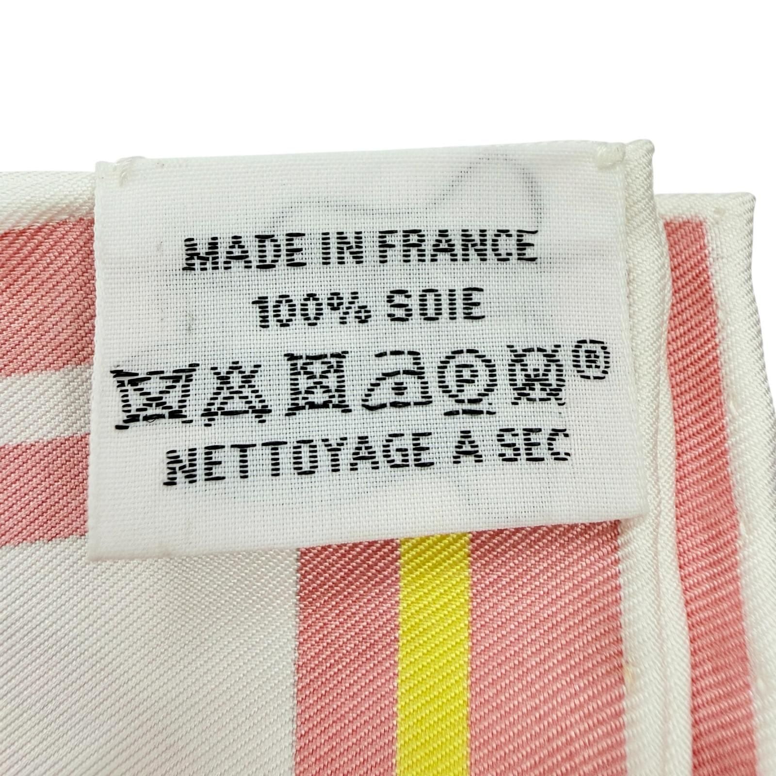 Hermes Carre 45 Voitures en Nquilibre Elaborate Carriage Silk 100% Scarf Pink — view 9