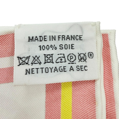 Hermes Carre 45 Voitures en Nquilibre Elaborate Carriage Silk 100% Scarf Pink — view 9