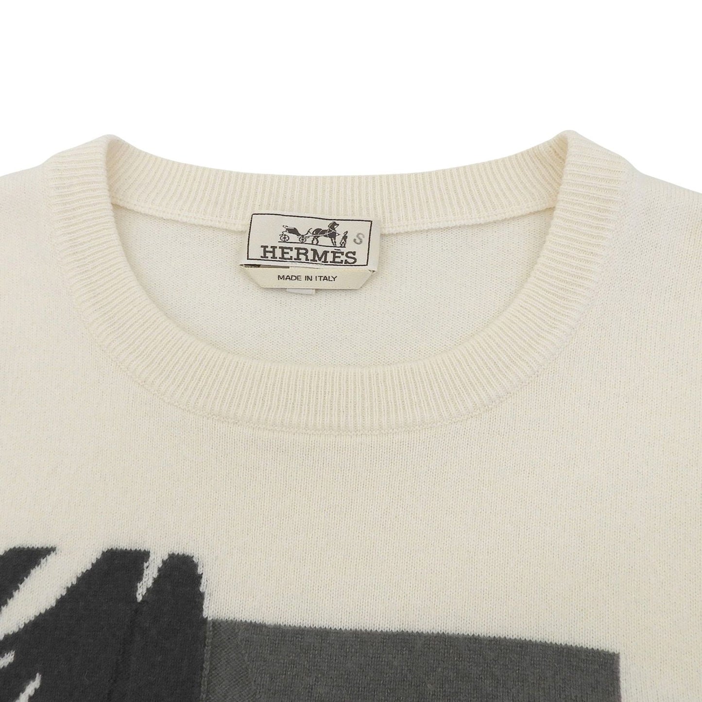 Hermes Cashmere Puzzle Floral Knit Sweater Ivory — view 3