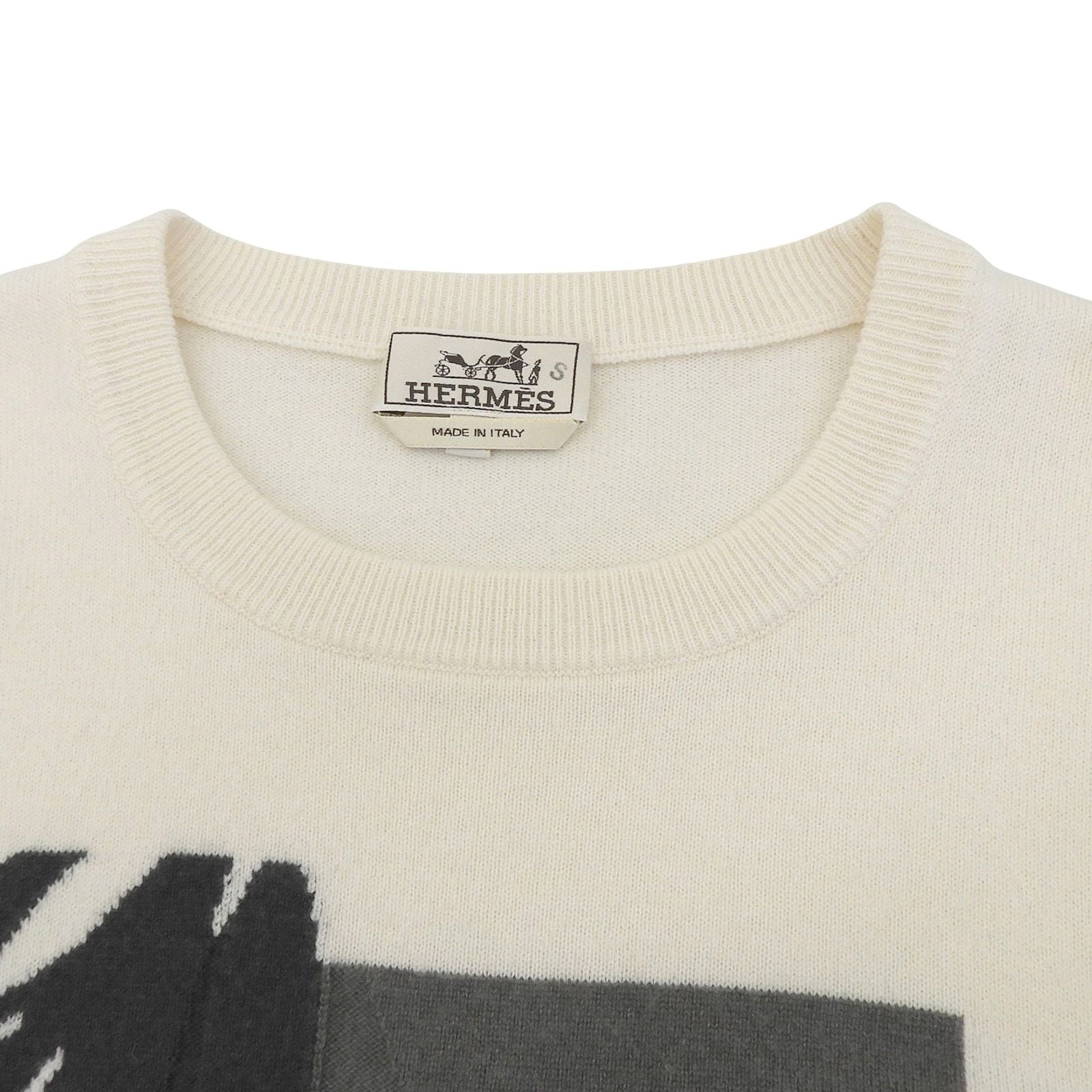 Hermes Cashmere Puzzle Floral Knit Sweater Ivory — view 3