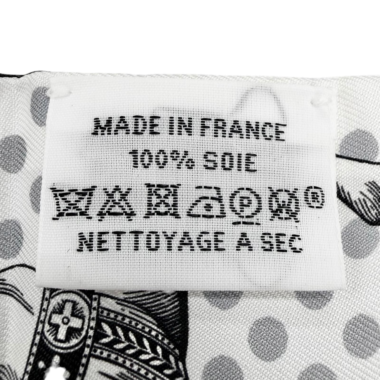 Hermes Cavalier en Formes Silk 100% Scarf Gray White — view 7