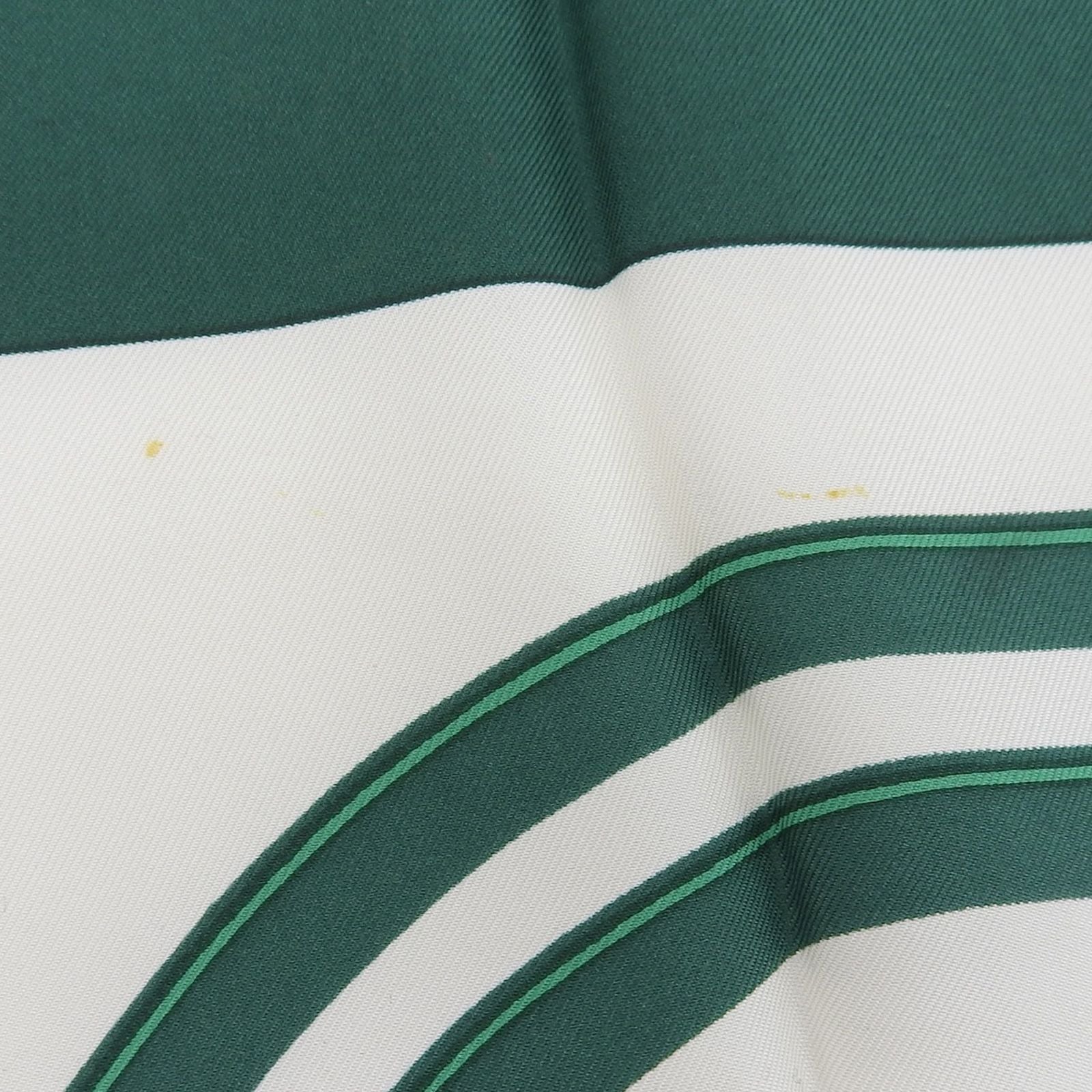 Hermes Carre 90 Brides de Gala Ceremonial Bridle Silk 100% Scarf Green Multi — view 9