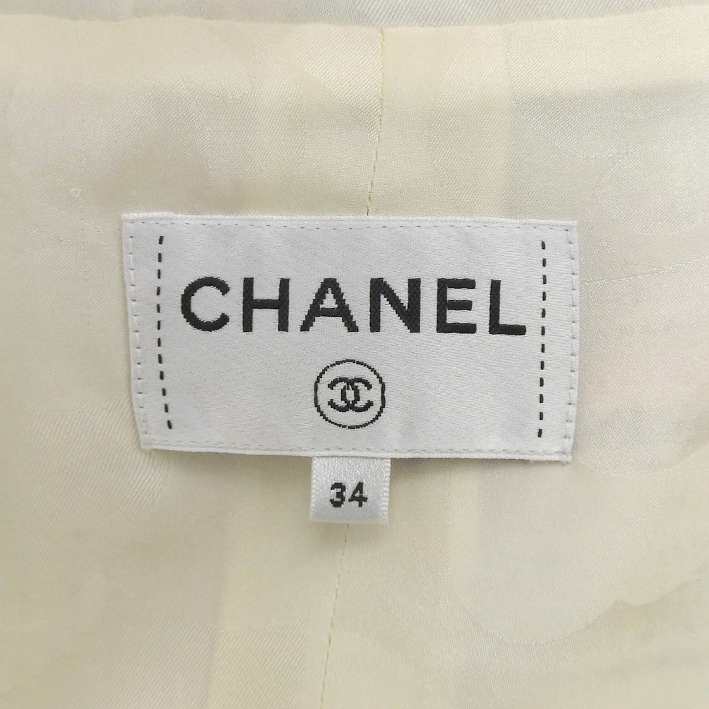 Chanel Cotton Asymmetric CC Logo Buttoned Tweed Skirt Multi 34 — view 5