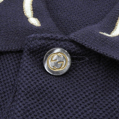 Gucci Cotton Interlocking Buttoned Dragon Embroidery Short Sleeve Polo Shirt — view 4