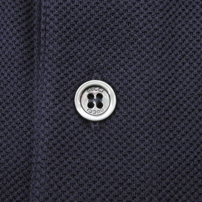 Gucci Cotton Interlocking Buttoned Dragon Embroidery Short Sleeve Polo Shirt — view 5