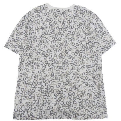 Hermes Cotton 100% Etrier Stirrup Pattern Crew Neck Short Sleeve T-Shirt White — view 2