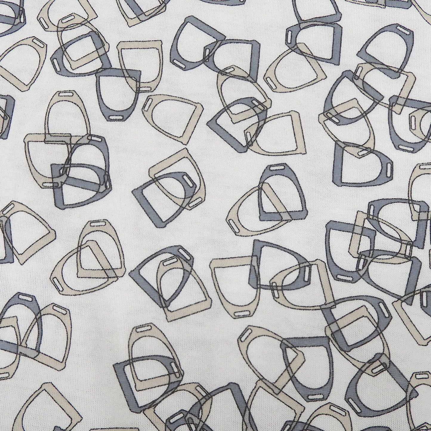 Hermes Cotton 100% Etrier Stirrup Pattern Crew Neck Short Sleeve T-Shirt White — view 5