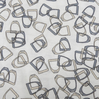 Hermes Cotton 100% Etrier Stirrup Pattern Crew Neck Short Sleeve T-Shirt White — view 5