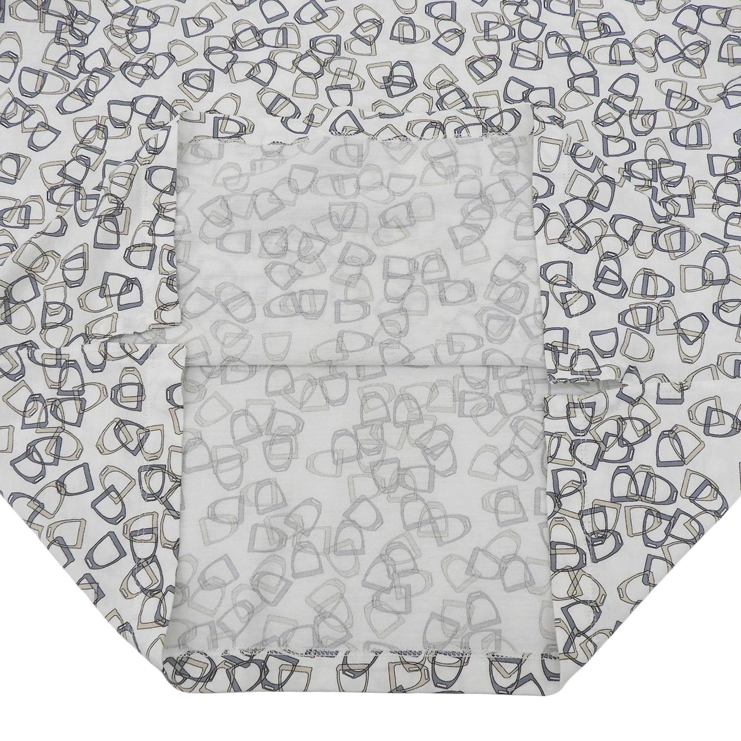 Hermes Cotton 100% Etrier Stirrup Pattern Crew Neck Short Sleeve T-Shirt White — view 6