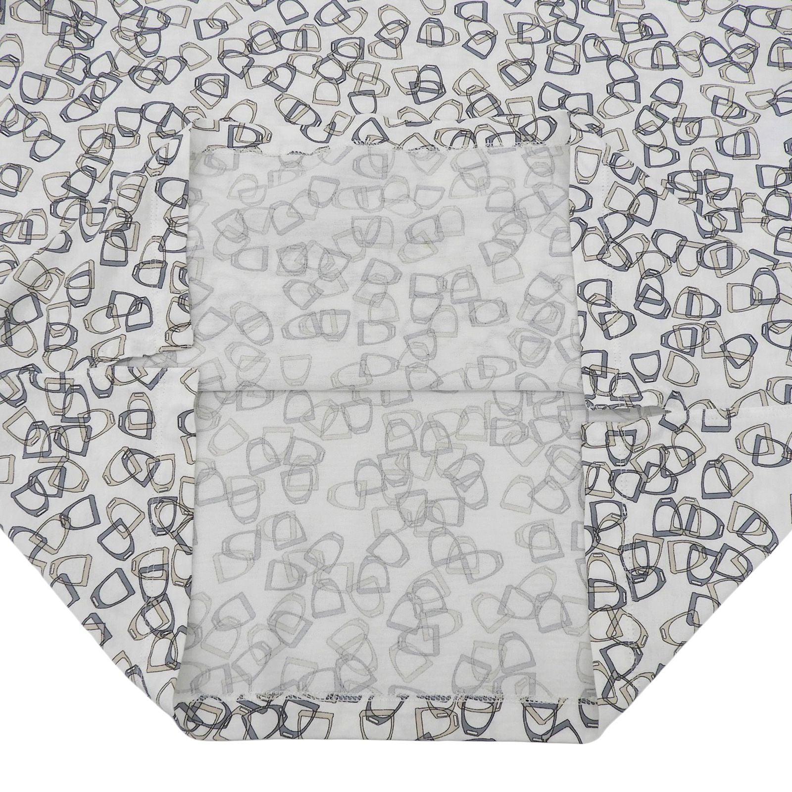 Hermes Cotton 100% Etrier Stirrup Pattern Crew Neck Short Sleeve T-Shirt White — view 6