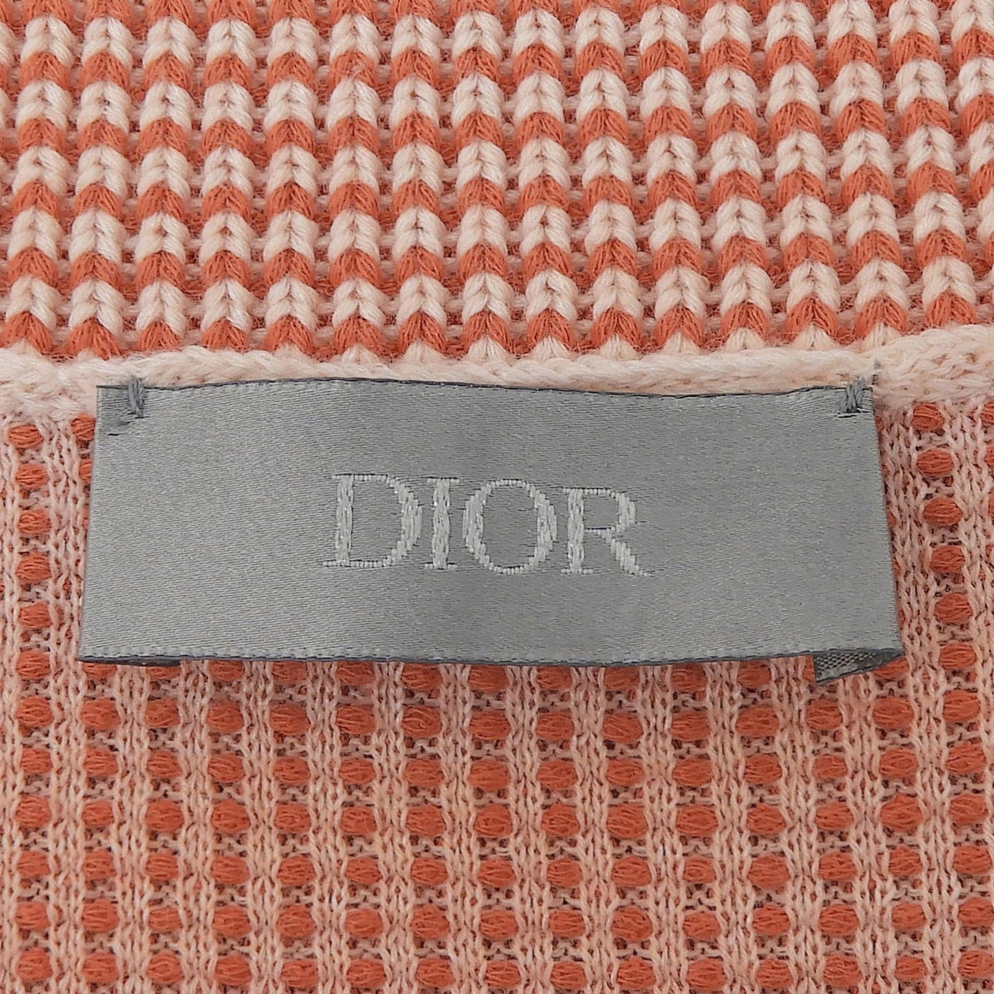 Dior Cotton Logo Summer Short Sleeve Knit Orange White XL Sweater — view 6
