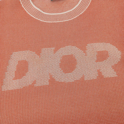 Dior Cotton Logo Summer Short Sleeve Knit Orange White XL Sweater — view 4