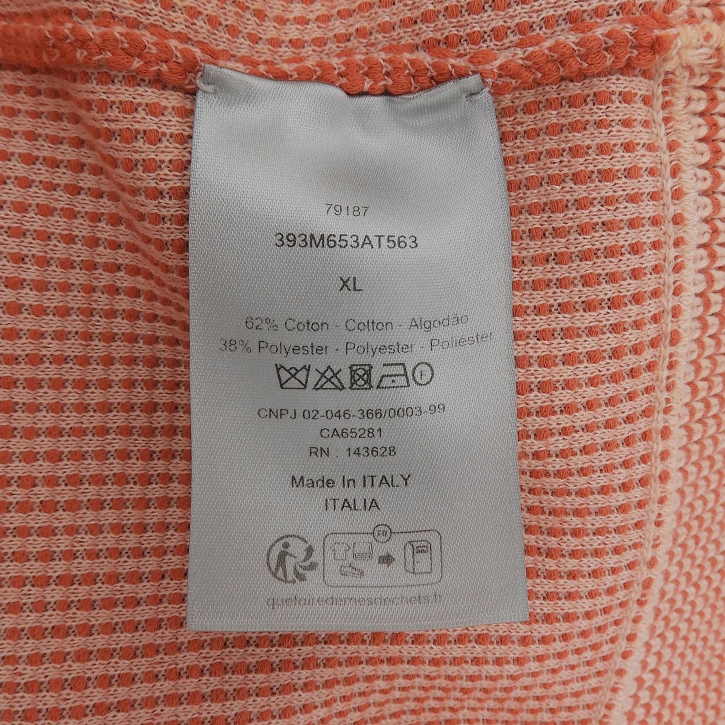 Dior Cotton Logo Summer Short Sleeve Knit Orange White XL Sweater — view 7