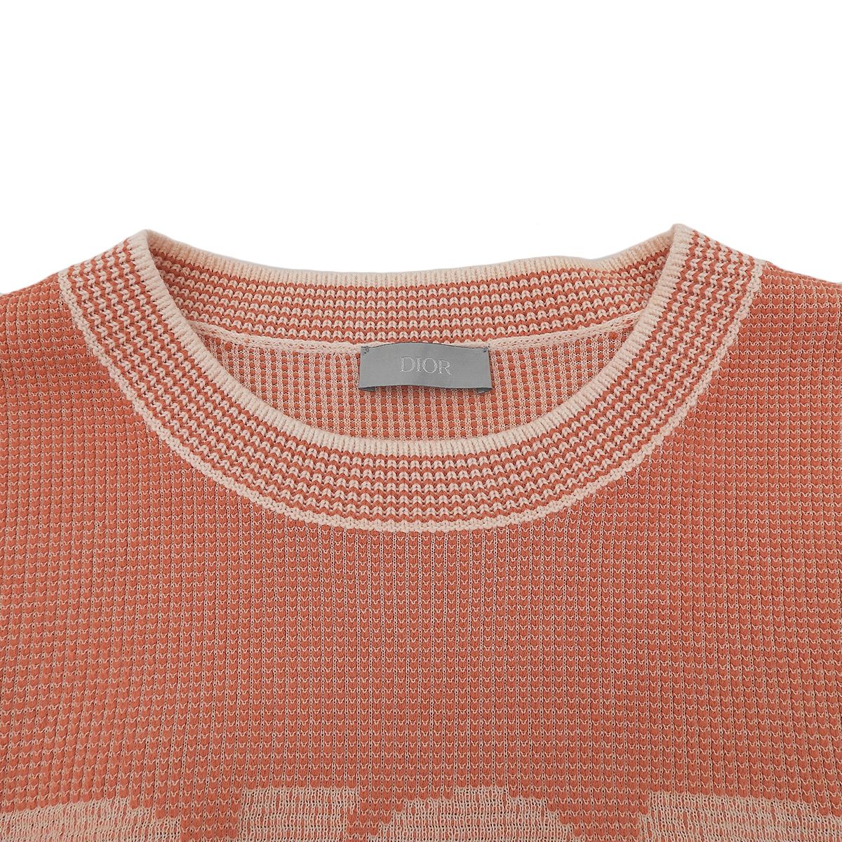 Dior Cotton Logo Summer Short Sleeve Knit Orange White XL Sweater — view 3