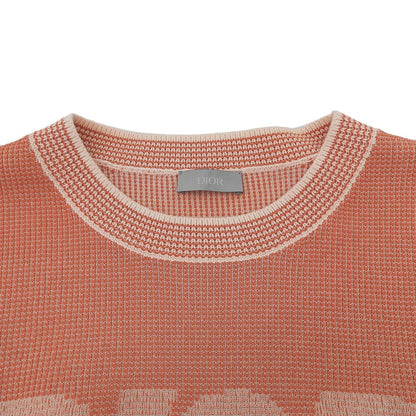 Dior Cotton Logo Summer Short Sleeve Knit Orange White XL Sweater — view 3
