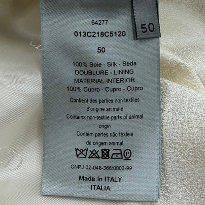 Dior Homme Silk 100% Logo Button Jacquard Single Jacket Tailored White 50 — view 8