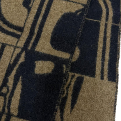 Hermes Brid Gala Cashmere Clou de Selle Embroidery Fringe Scarf Marine Etoupe — view 5