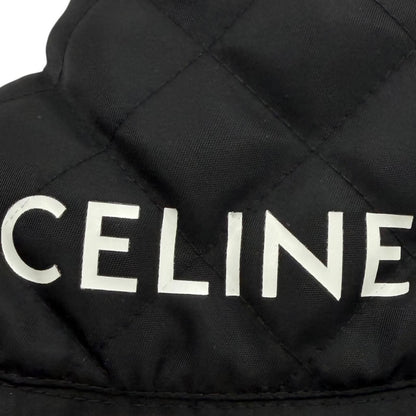 Celine Logo Print Quilted Batting Hat Bucket Hat Black Orange — view 6