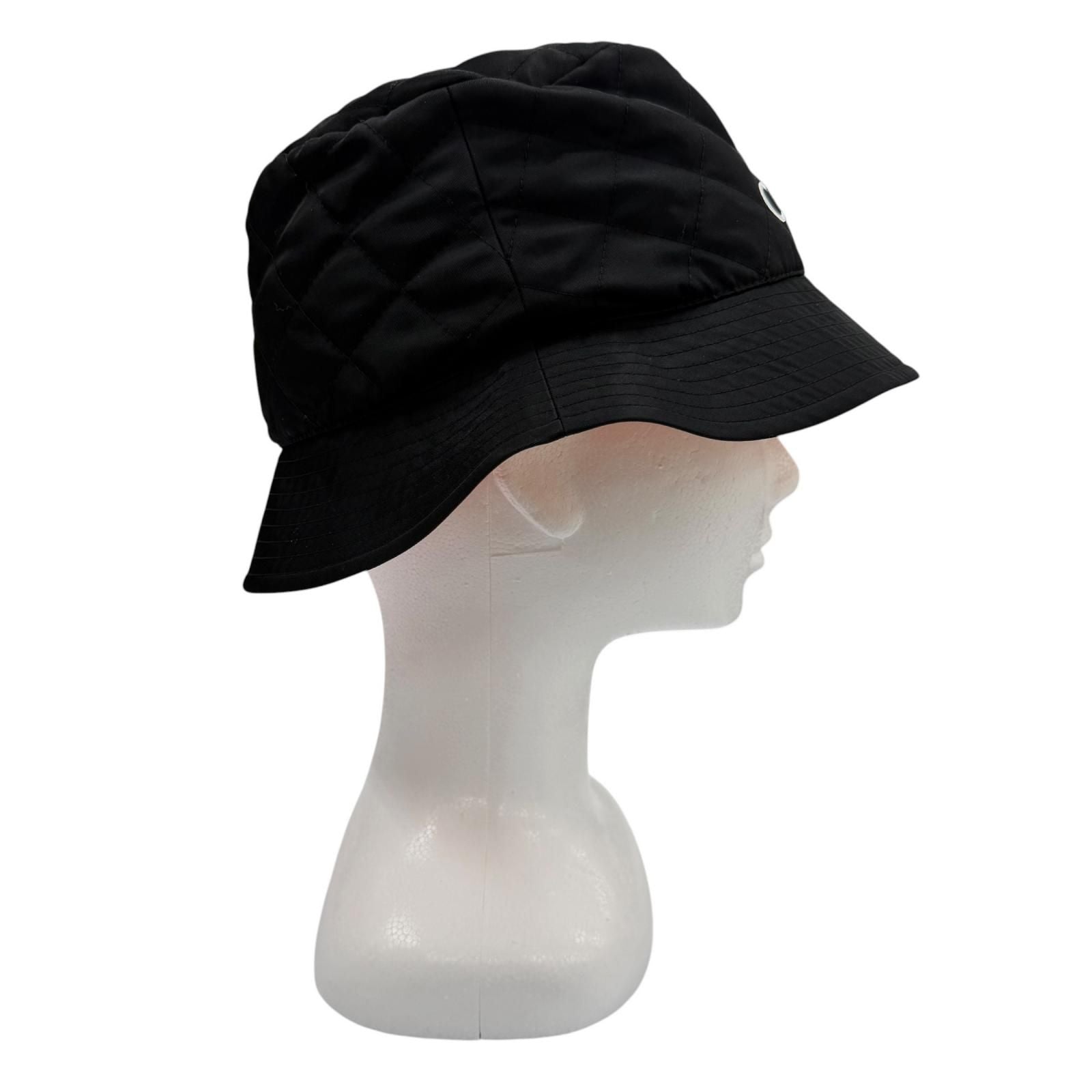 Celine Logo Print Quilted Batting Hat Bucket Hat Black Orange — view 4