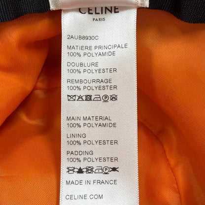 Celine Logo Print Quilted Batting Hat Bucket Hat Black Orange — view 8