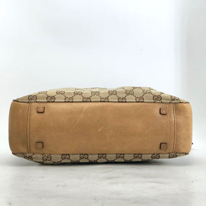 Gucci GG Canvas Tote Business Everyday Leather Brown — view 8