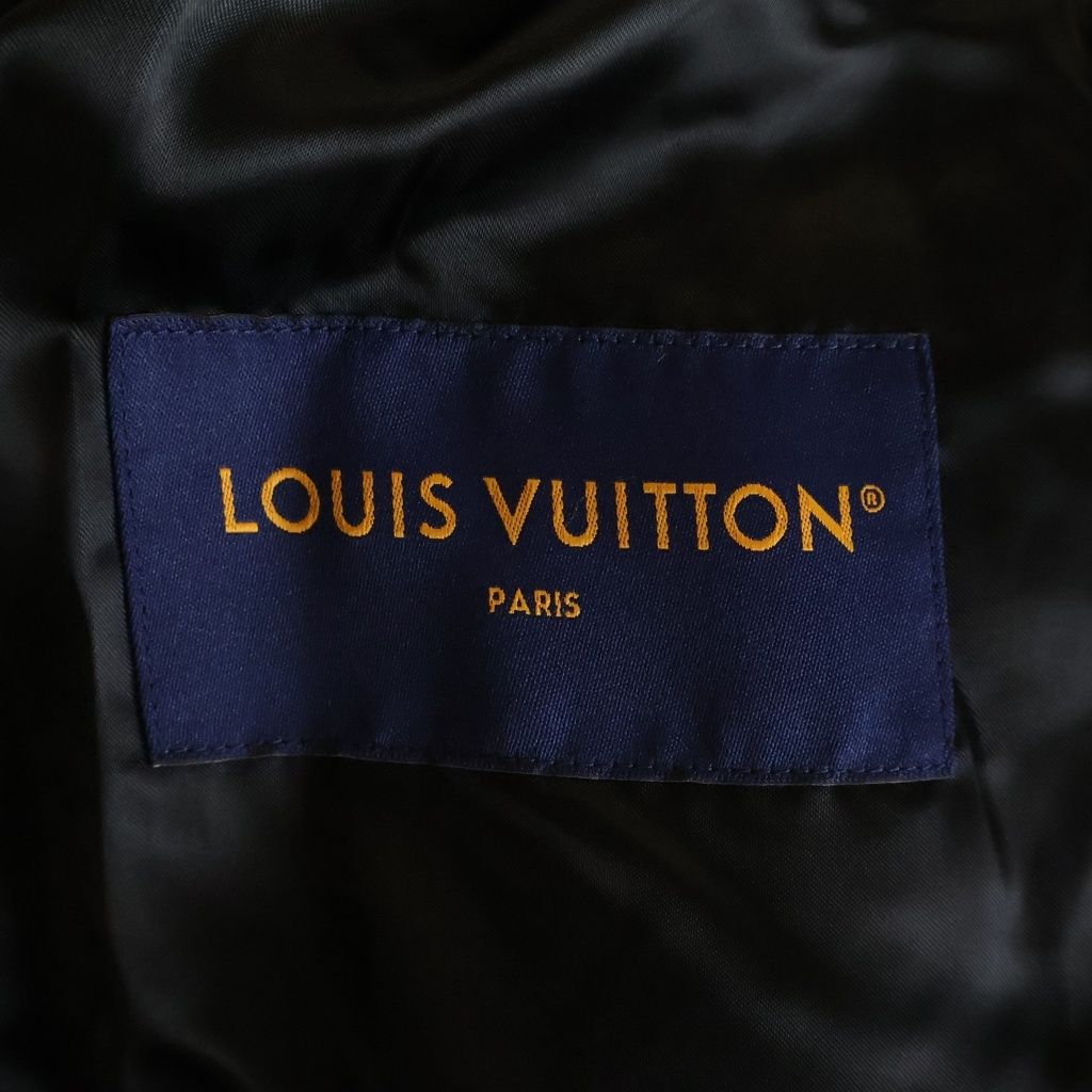 Louis Vuitton Print Leather Tee Jacket Varsity Jacket Black — view 6