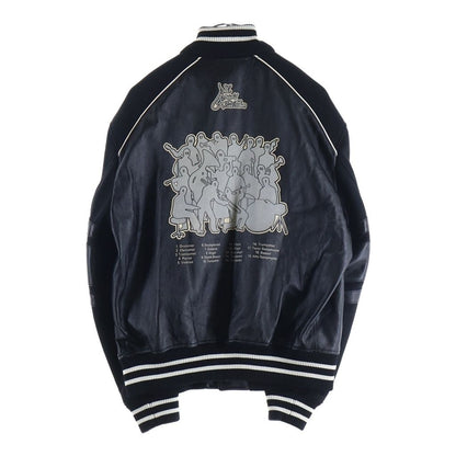 Louis Vuitton Print Leather Tee Jacket Varsity Jacket Black — view 2