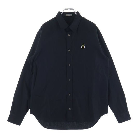 Dior Kaws Bee Embroidery Long Sleeve Dress Shirt Black