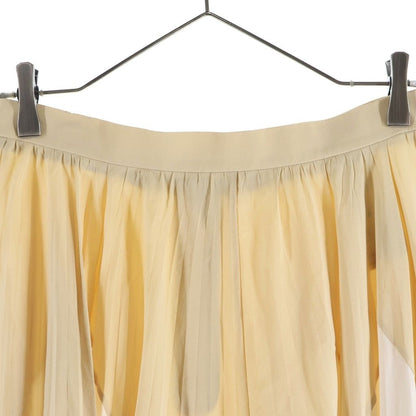 Louis Vuitton Puri Processing Bicolor Longskirt Silk Beige White Akm Dress — view 3