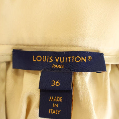 Louis Vuitton Puri Processing Bicolor Longskirt Silk Beige White Akm Dress — view 6