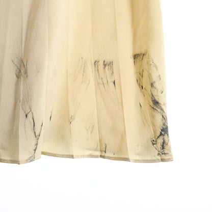 Louis Vuitton Puri Processing Bicolor Longskirt Silk Beige White Akm Dress — view 5