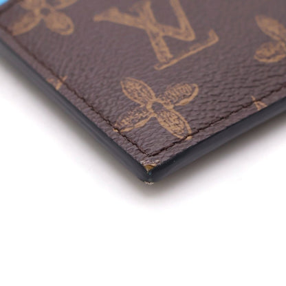 Louis Vuitton Monogram Coin Holder N°7 Va bro Fragmentke Card Case Brown Blue — view 4