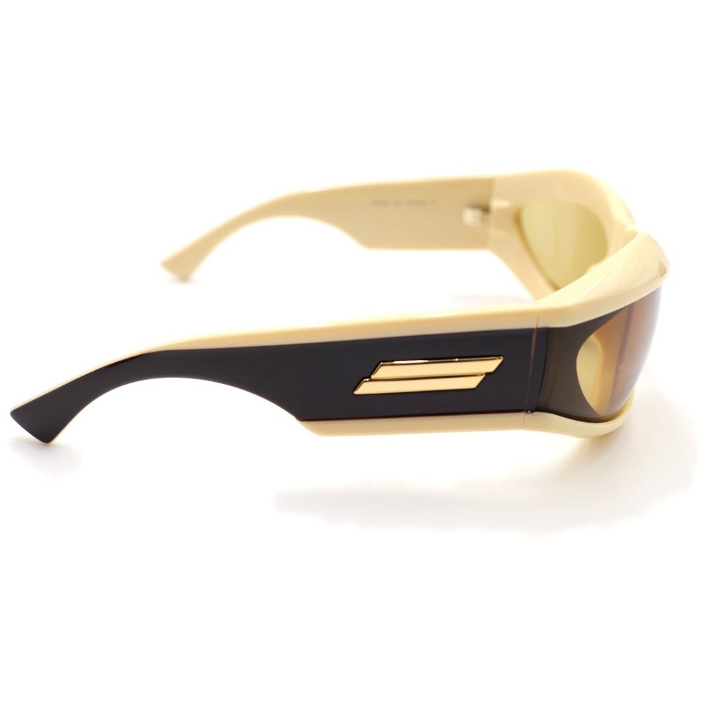 Bottega Veneta Kanji Round Injected Acete Sunglasses Eyewe Beige Eye Gold BV — view 3
