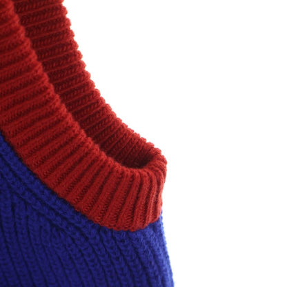 Gucci Adidas di Logo Knit Vest Kuru Neck Red Blue — view 5