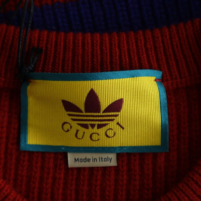 Gucci Adidas di Logo Knit Vest Kuru Neck Red Blue — view 6