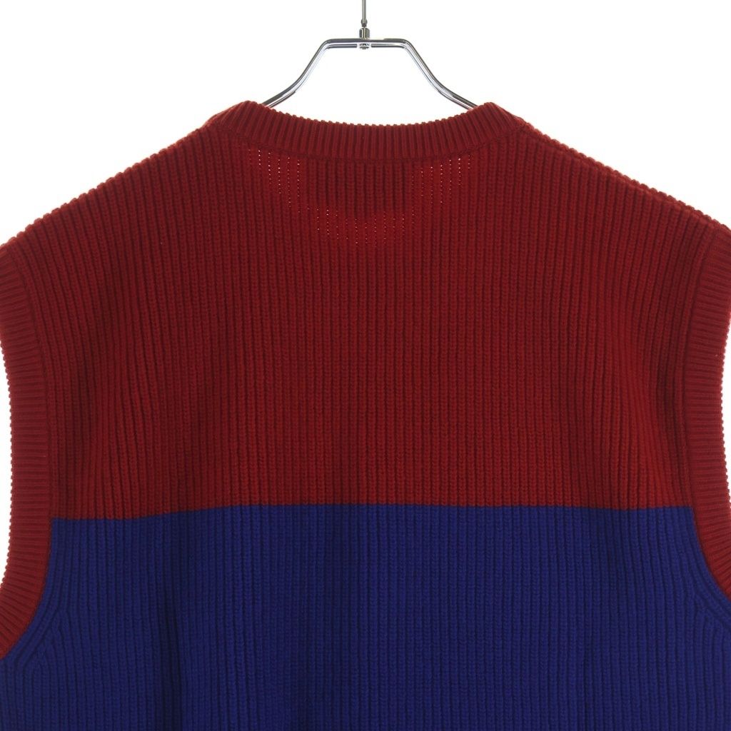 Gucci Adidas di Logo Knit Vest Kuru Neck Red Blue — view 4