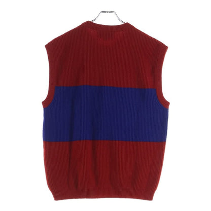 Gucci Adidas di Logo Knit Vest Kuru Neck Red Blue — view 2