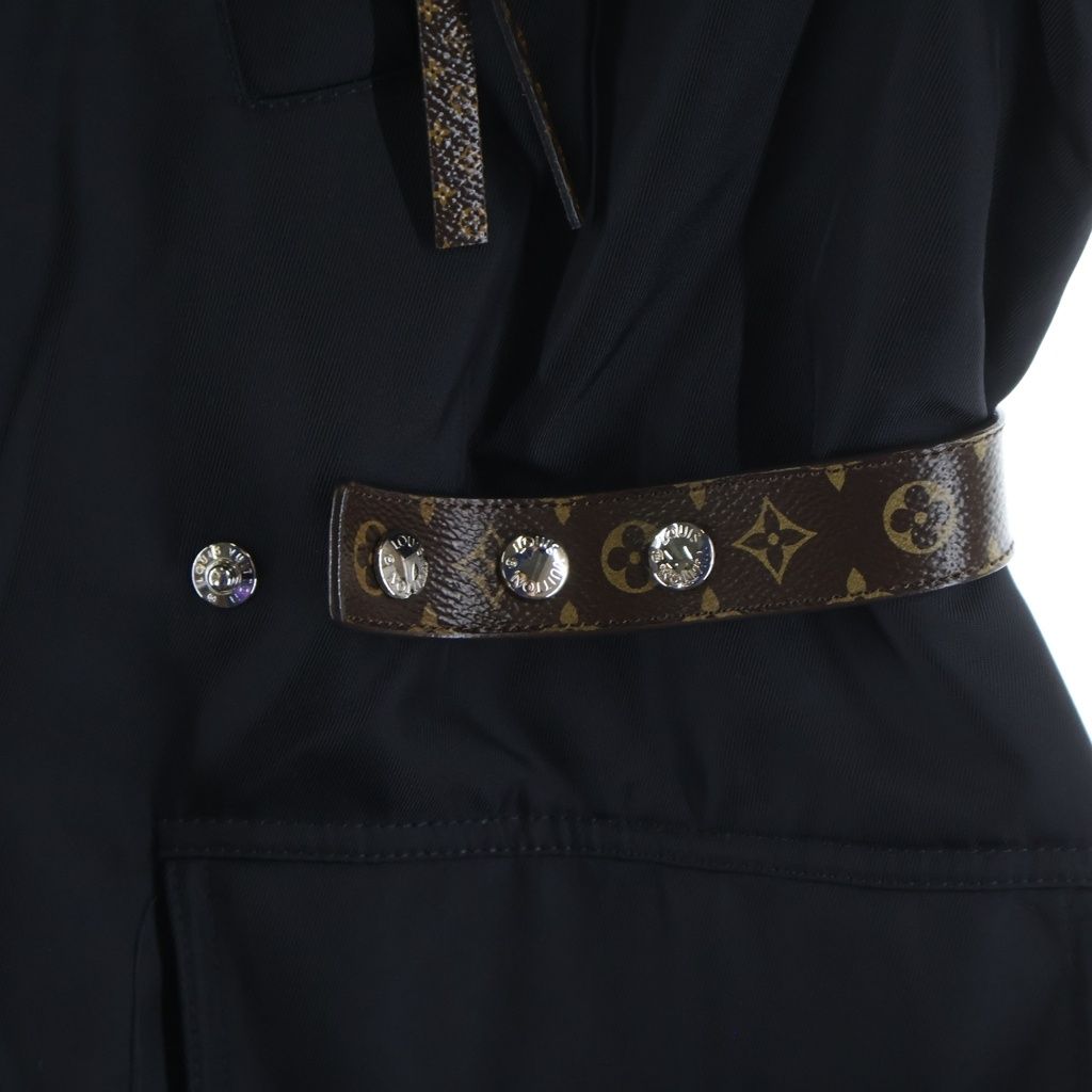 Louis Vuitton Monogram Lining Nylon Leather Patch per Dead Ohlin Coat Black — view 5