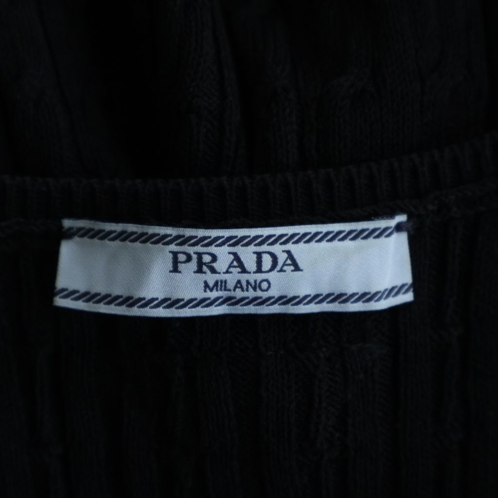 Prada Sleeveless Knit Dress Bisco Calf Yon Polyester Black — view 6
