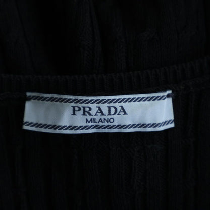 Prada Sleeveless Knit Dress Bisco Calf Yon Polyester Black — view 6