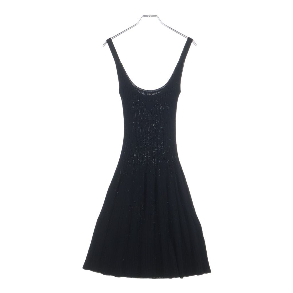 Prada Sleeveless Knit Dress Bisco Calf Yon Polyester Black — view 2