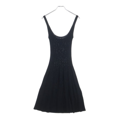 Prada Sleeveless Knit Dress Bisco Calf Yon Polyester Black — view 2