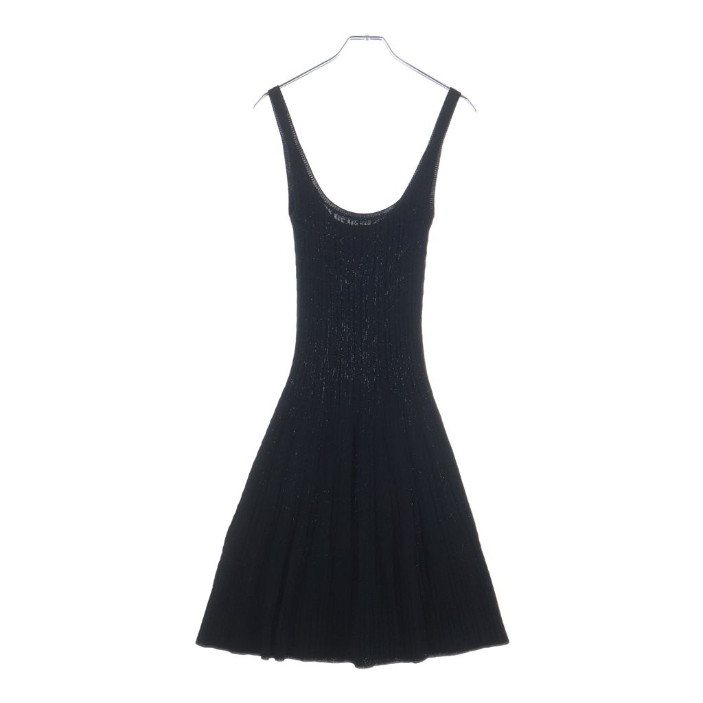 Prada Sleeveless Knit Dress Bisco Calf Yon Polyester Black